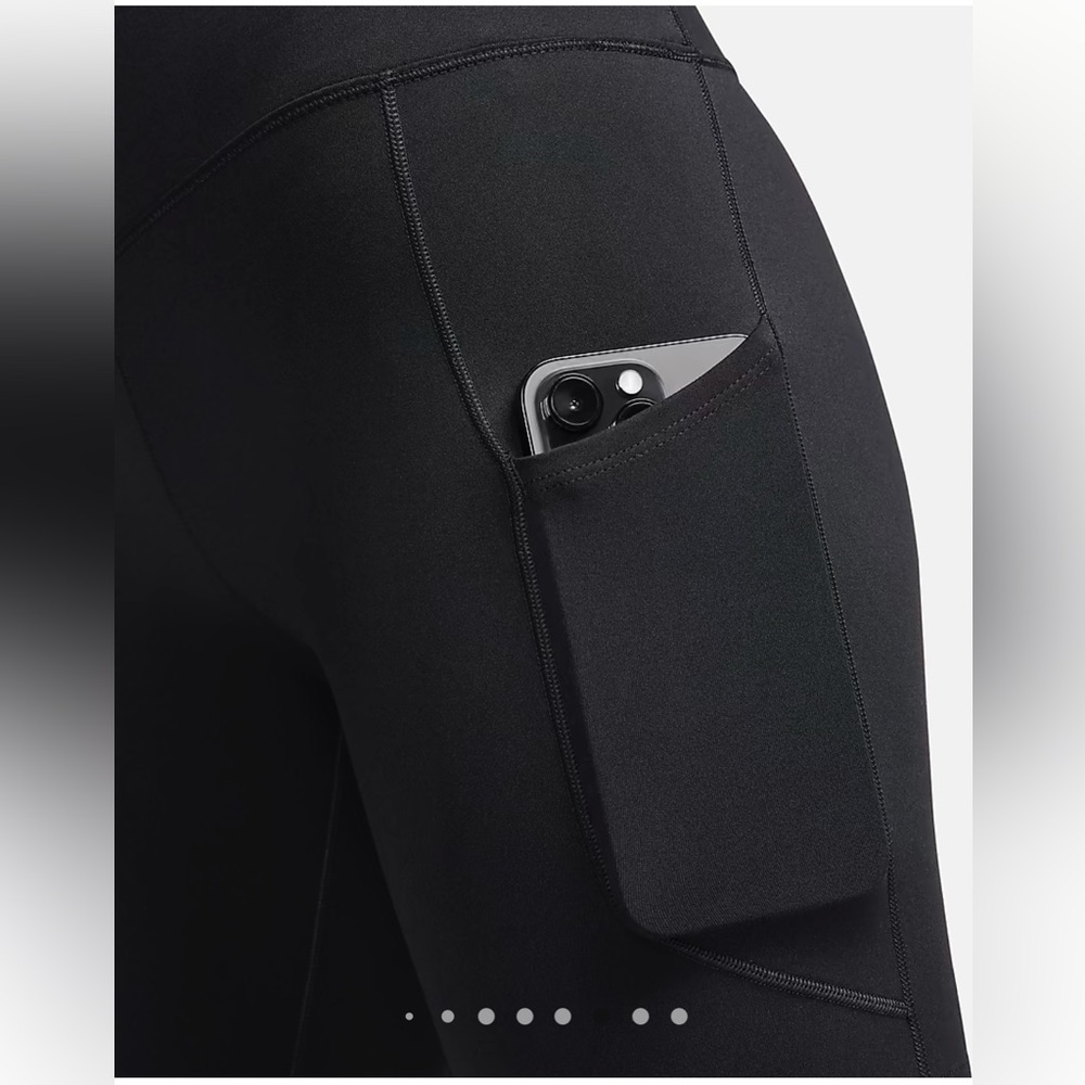 Nike Athletic High-Waisted Black 8" Biker Shorts with Pockets Women Size Large - Picture 5 of 9